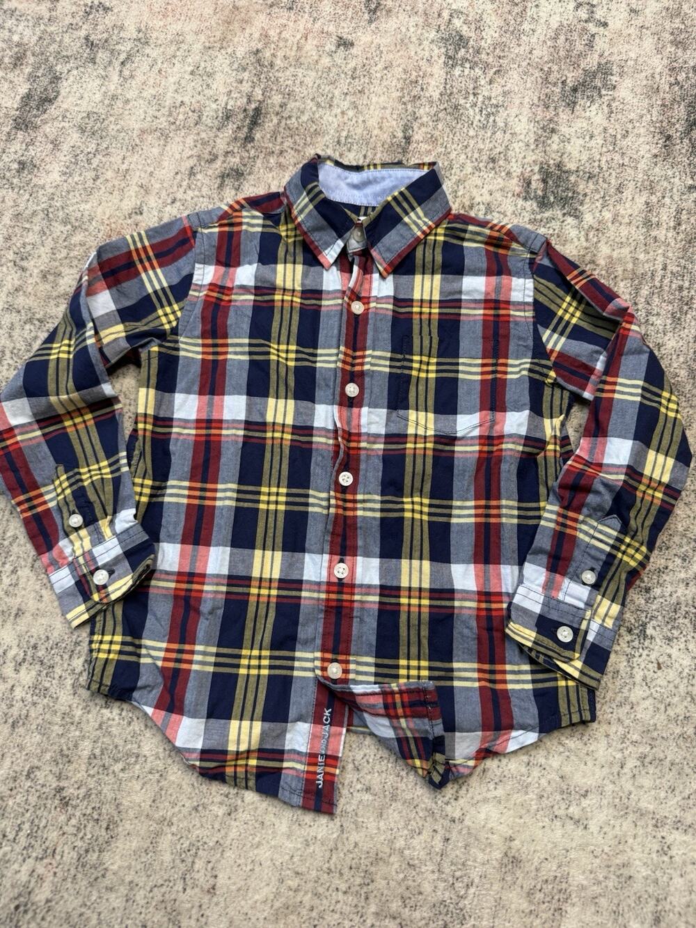 Janie And Jack Boys Button Up Shirt - Size 4. Worn 1x Preppy Coastal Holiday